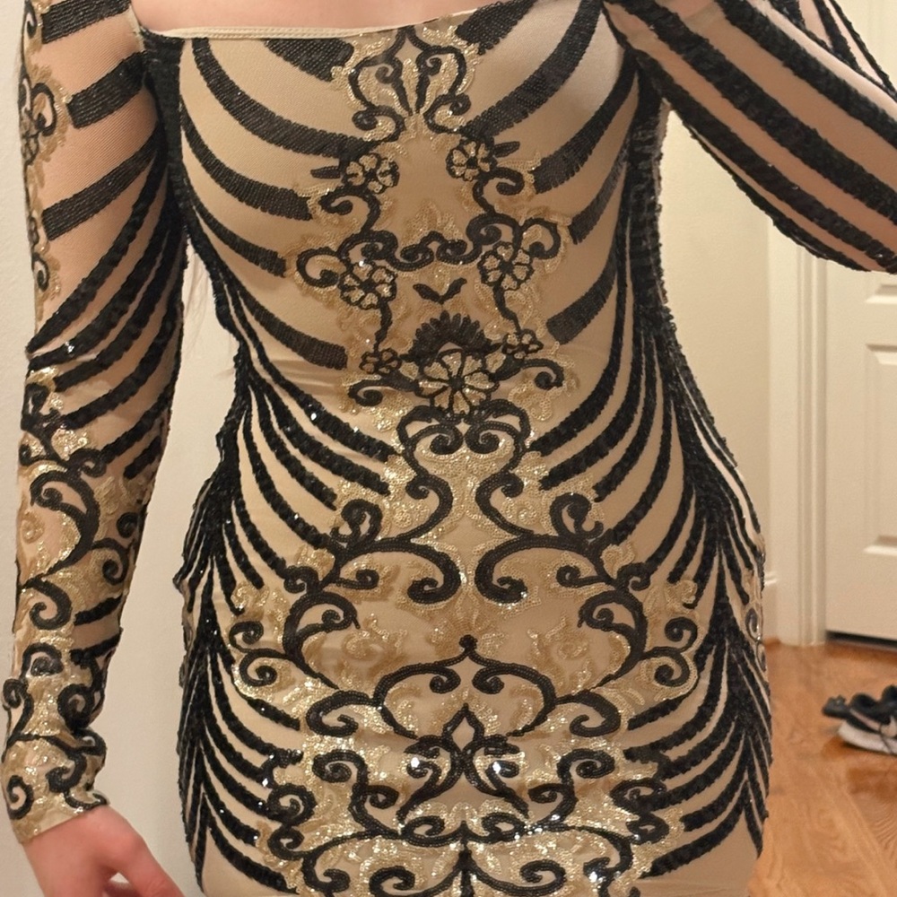 Lucy in the Sky Black and Gold Giulia Dress